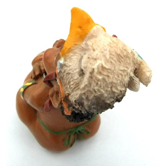 Native American Baby Wearing Eagle Headdress Feather 3.25 Inch Vintage Figurine - Picture 10 of 14